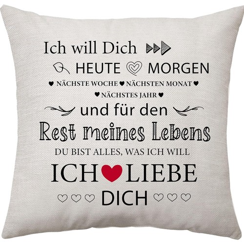 Romantisches kissen ich will - 'ich,