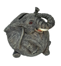 Spardose lustiger Spar Elefant Geschenk Polistein antik Vintage Kurios Eycatcher