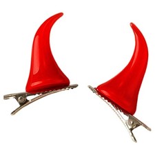 ROTE TEUFELSHÖRNER (Haarclip) Halloween Karneval Satan Teufel Hörner Kostüm Fest