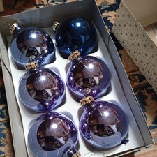 Christbaum Kugeln Glas blau 