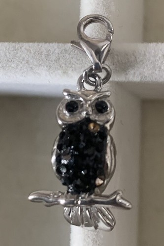 Silberdream glitzer charm eule - charm,