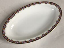 Kleine ovale Wurstplatte Platte mit Blumenband HR Hutschenreuther Selb Bavaria *