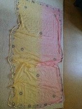 Dupatta, indische Schleier/Tuch, gebraucht, pastellfarben