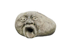 Steingesicht Gartenfigur englischer Steinguss Antik Brunnen 20cm