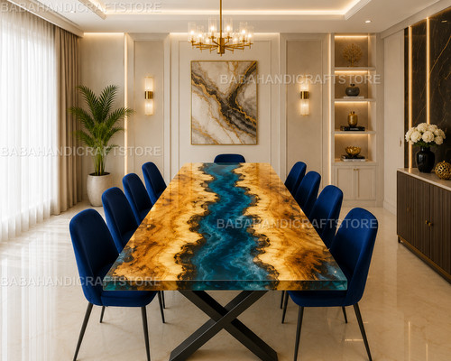 Luxus live edge holz - live, blau
