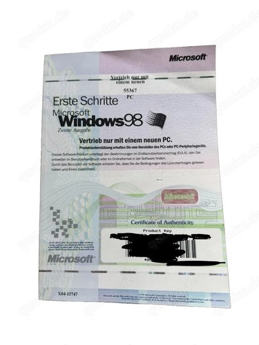 Windows buch mit coa - 98,