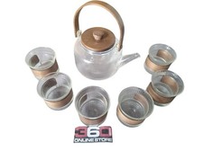 Teekanne + 6 Gläser Set aus