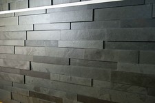 3 D Schiefer Verblender, Wandverblender, Riemchen, Bricks, Naturstein , schwarz 