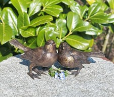 Bronzefigur 2er Set Vögel