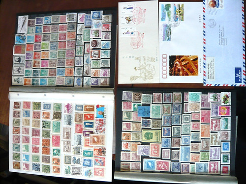 Lot china briefmarken auf 3 - briefmarken,
