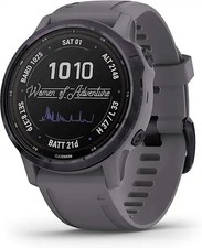 Garmin Fenix 6S 42 mm grau am Silikonarmband grau [Pro Solar Edition]
