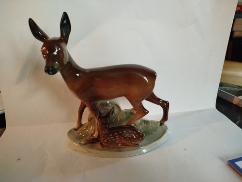 Porzellanfigur rehe fasold - porzellanfigur,