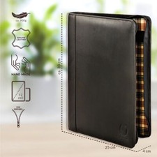 HANDGEFERTIGT Konferenzmappe Leder Herren Aktenmappe A4 Dokumentenmappe RFID