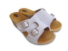 Damen Holz Clogs Leder