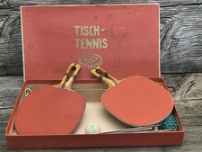 Tor Erhard Tischtennis Schläger Set Holzschläger sehr alt ! Vermutlich 60 Jahre 