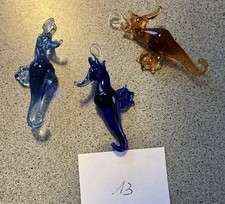 3 Schwimmtiere handgefertigt aus Lauschaer Glas ca. 1985