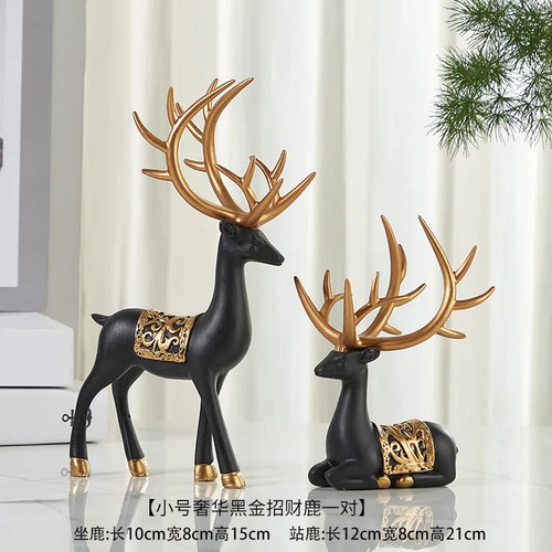 Golden hirsch skulpturen set - golden,