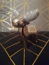 Elch Dekofigur, silberfarben