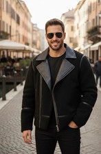 Herren Schwarz Biker Rocker