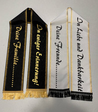 Urnen Trauerschleife 100mm Kranz Grabschleife Beerdigung Trauerband Wunschdruck