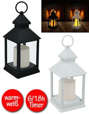 1-4 LED Laterne mit Kerze Windlicht Flammenflackern Beleuchtung Timer Batterie