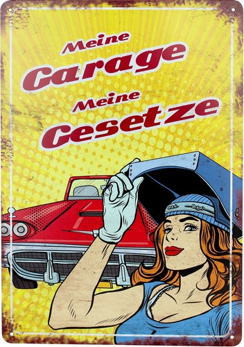 Blechschild garage retro - garage,