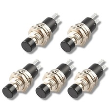 ✅ 5x Einbau Mini Taster Schwarz 12V 120V Drucktaster Push Button Schalter 2Pin ✅