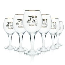 6x Kuchlbauer Bier Glas 0,5l Pokal "Abensberger Dunkel" Goldrand Gläser Tulpe