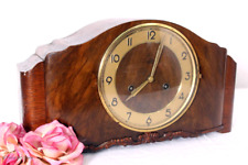 Schöne antike Art Déco Kaminuhr / Uhr / Holzgehäuse / Gong / Mechanisches Werk