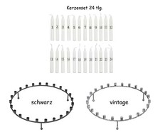 1 Kerzenhalterring für Baumkerzen oder 1 Set mit 24 Baumkerzen für den Advent