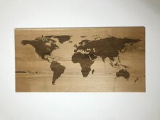 Weltkarte Eiche Holz Wanddeko