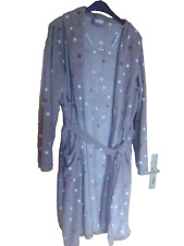 Bademantel Damen Flauschig Langarm Größe 44/46 Infinity Braun mit Punkten