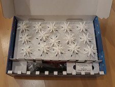Herrnhuter Sternenkette weiß mit 15 Herrnhuter Sternen Miniatur  8cm LED NEU OVP