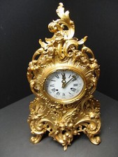 Kaminuhr Pendule Franz Hemle Uhr-Werk läuft einwandfrei Gehäuse vergoldet