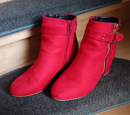 Damen stiefeletten rot - stiefeletten,