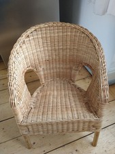 Exquisiter KinderRattansessel natur lackiert KORBSESSEL Rattanstuhl Loungesessel