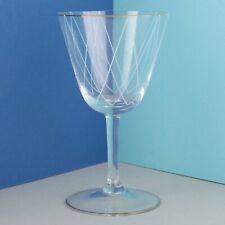 1 Weinglas 12 cm Poschinger Brillant Raute zarter Goldrand ~ 50er Jahre Glas