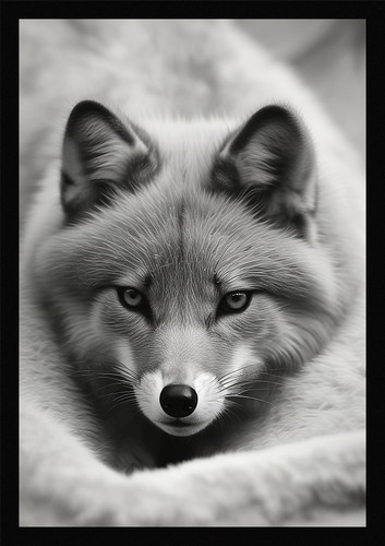 Polarfuchs gerahmtes wandbild - gerahmtes,