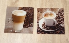 Zwei Glasbilder / Bilder Kaffee Motive