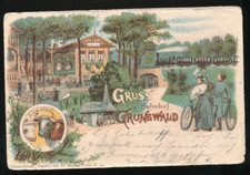 Litho-Karte gruss vom Bahnhof