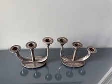 ✨ Art DECO KERZENLEUCHTER KERZENSTÄNDER versilbert Paar um 1925