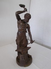 Statue Figur Zinkguss Par J. Guillot Forgeron de la Paix h 60cm Schmied um 1900?
