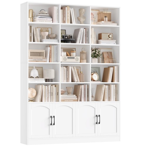 209cm bücherregal mit türen - bücherregal,