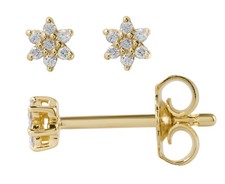 💎 585 ECHT GOLD 💎 DIAMANT Brillant 0,03 ct. 💎 Kleine  Ohrstecker 3 mm Ø