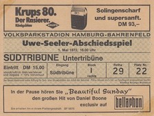 Abschiedsspiel Uwe Seeler 1.5.72 Hamburger SV - Weltauswahl, DFB Deutschland