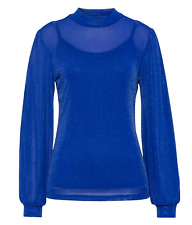 Damen Shirt blau Bluse mit