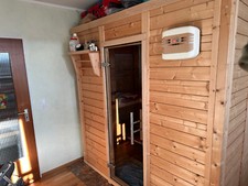 Luxus Sauna Massivo mit Saunaofen EOS Bi-O-Mat Digital - Polar Fichte massiv