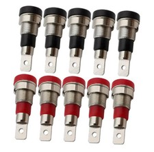 10x einbaubuchse 4mm rot - 10x, (rot