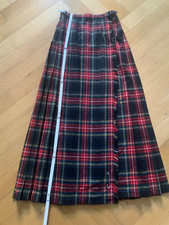 Vintage Maxi-Rock Schottenkaro langer Schottenrock 100% Wolle ca. Gr. 34/36