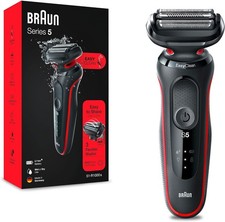 BRAUN Series 5 51-R1000s Akku Nass- Trockenrasierer kabellos schwarz/rot
